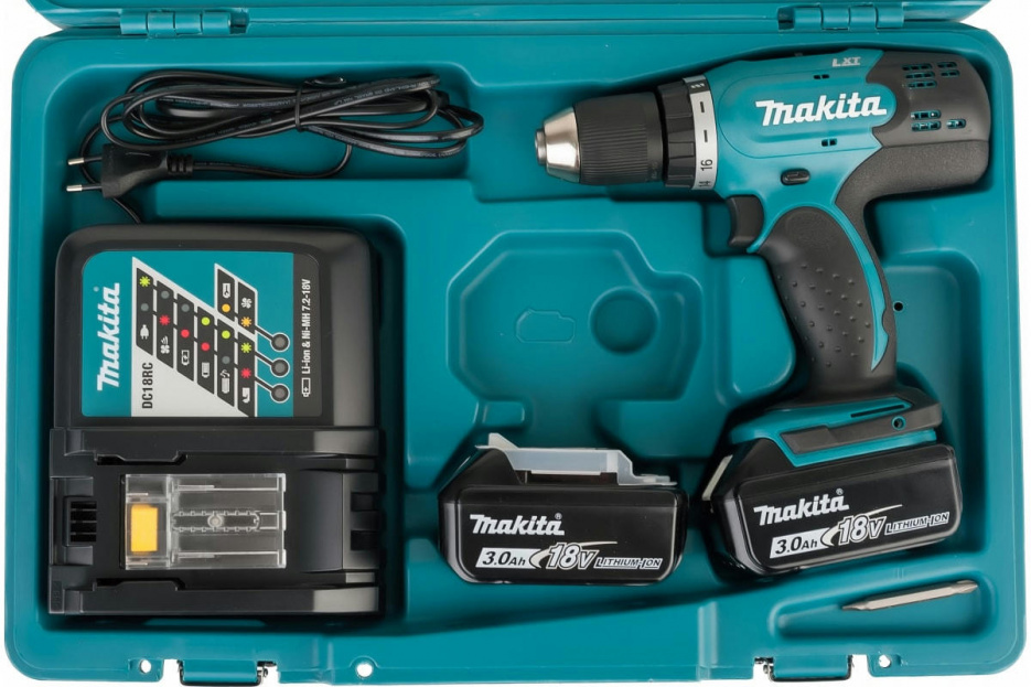 Аккумуляторная дрель-шуруповерт 18 В, кейс MAKITA DDF453RFE